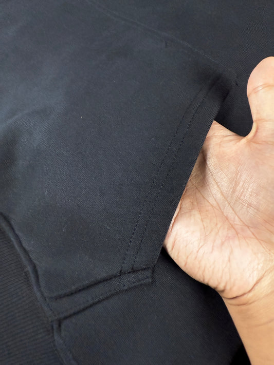 Drop Shoulder Hoodie- Black