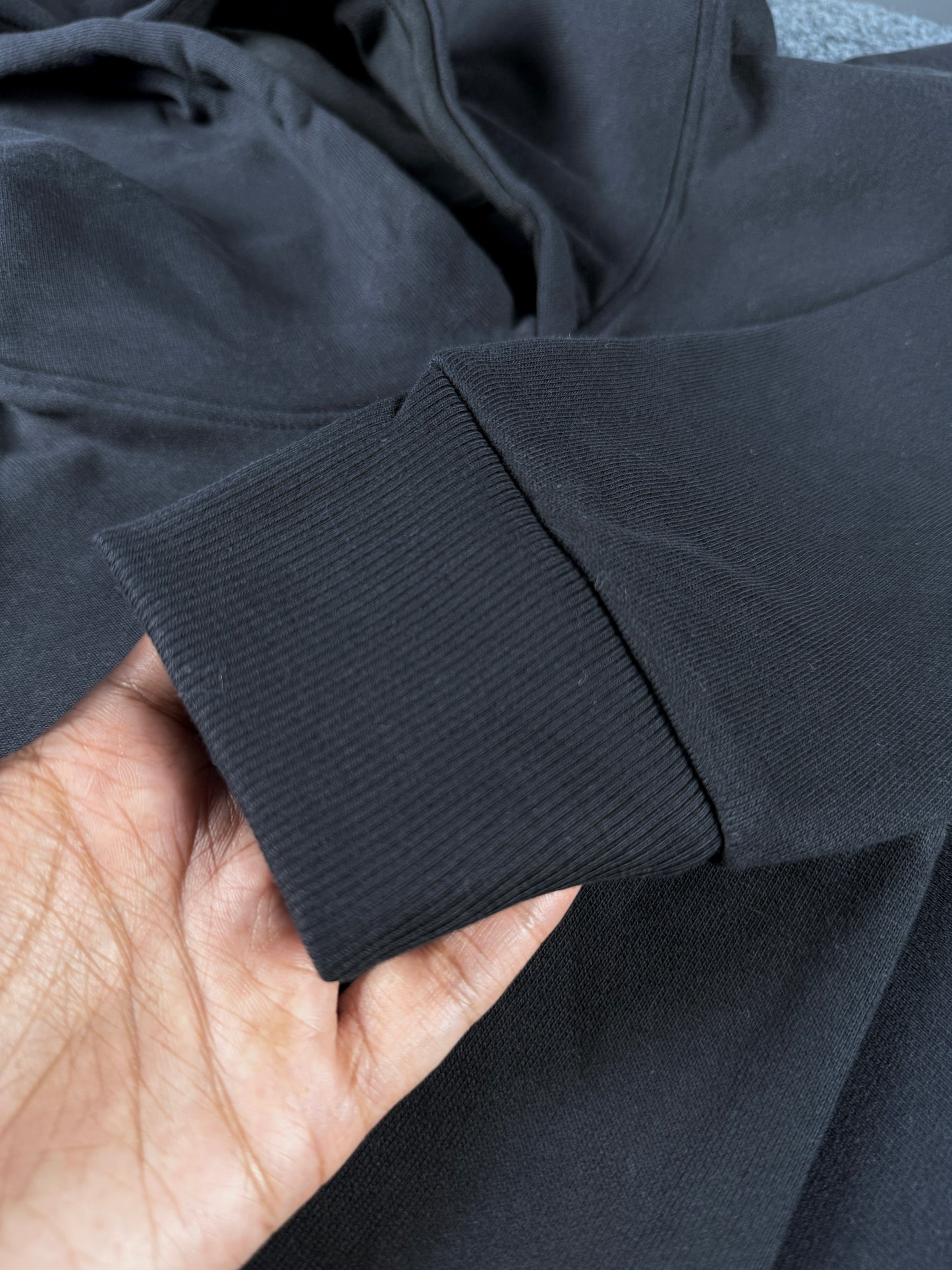 Drop Shoulder Hoodie- Black