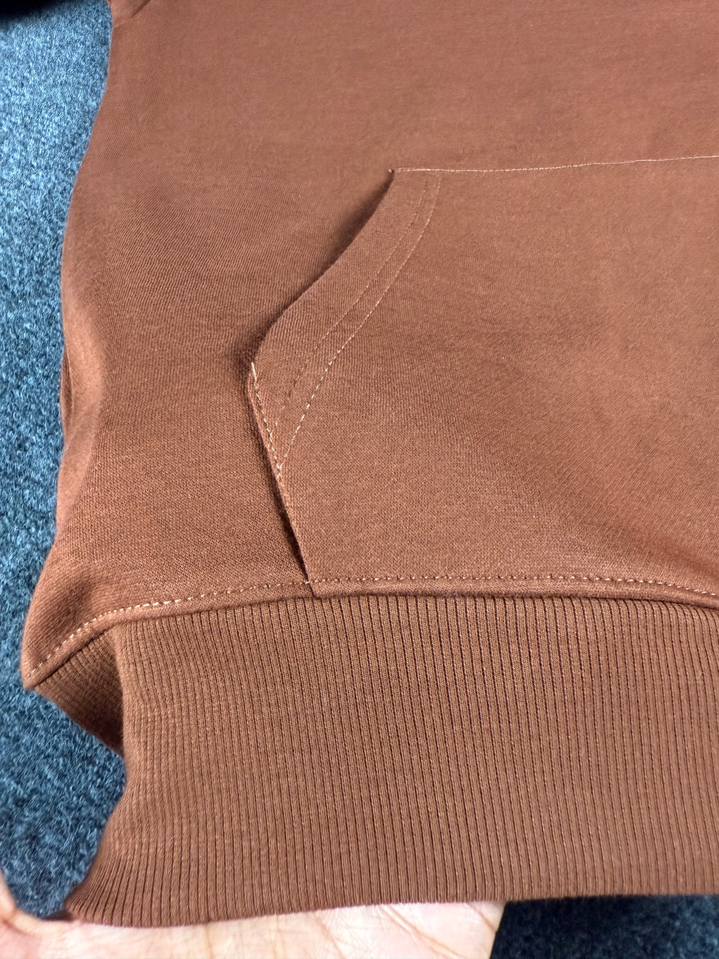 Drop Shoulder Hoodie- Brown