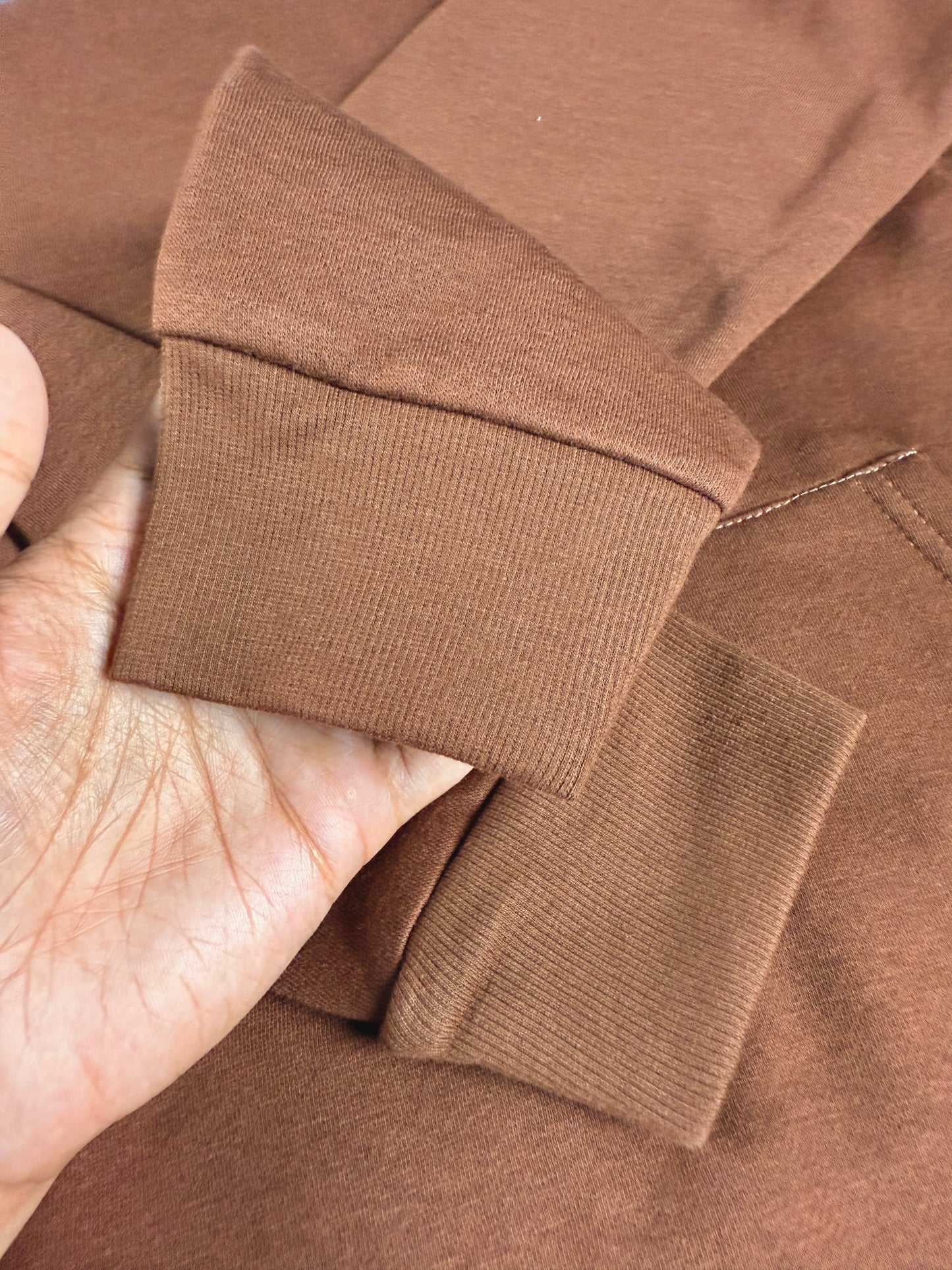 Drop Shoulder Hoodie- Brown