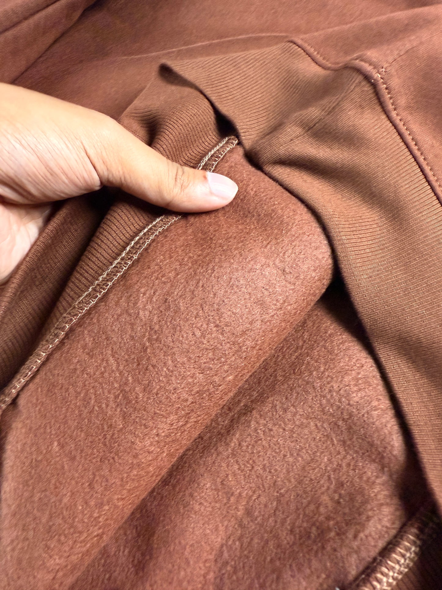 Drop Shoulder Hoodie- Brown