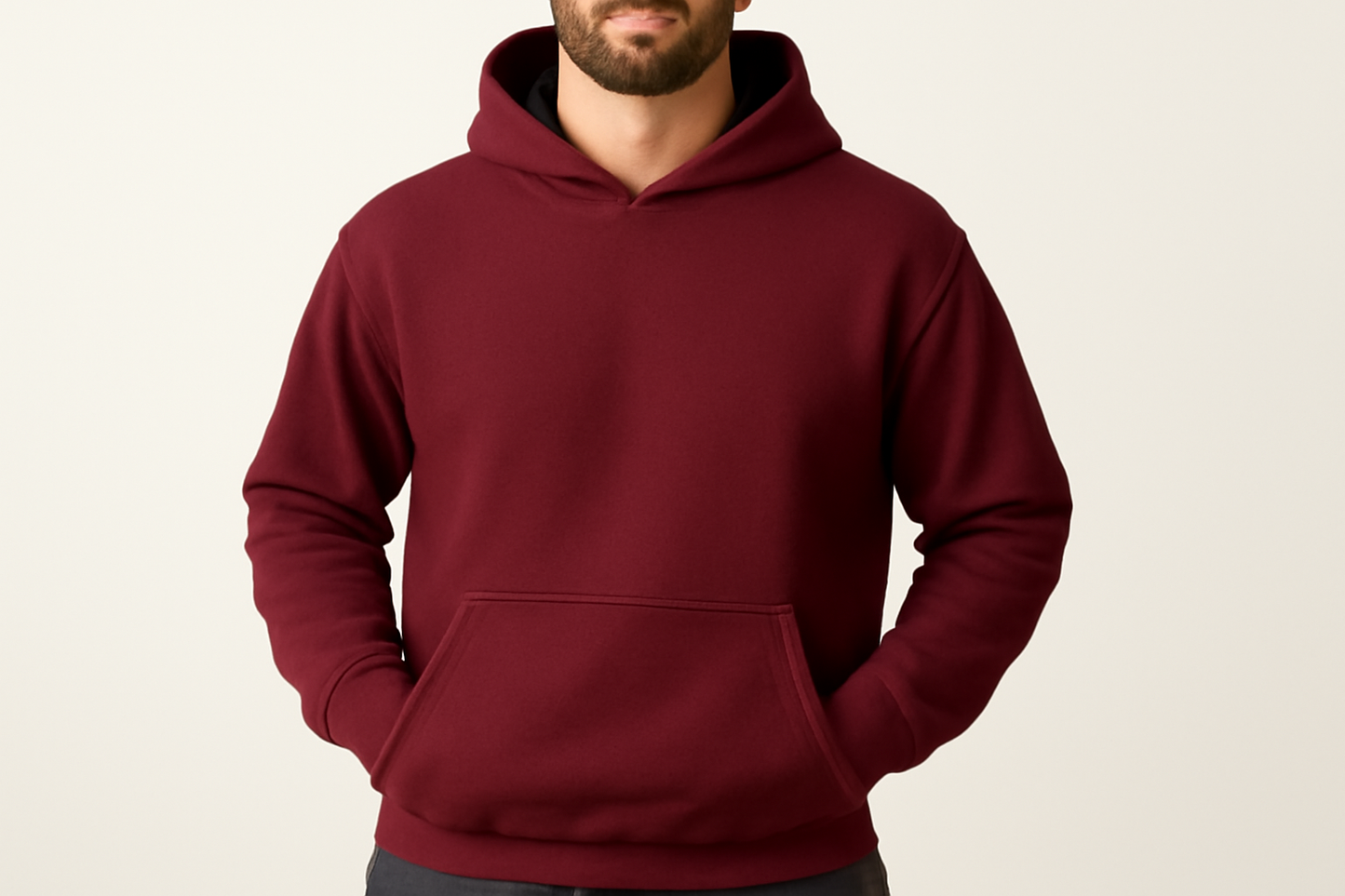 Drop Shoulder Hoodie- Maroon