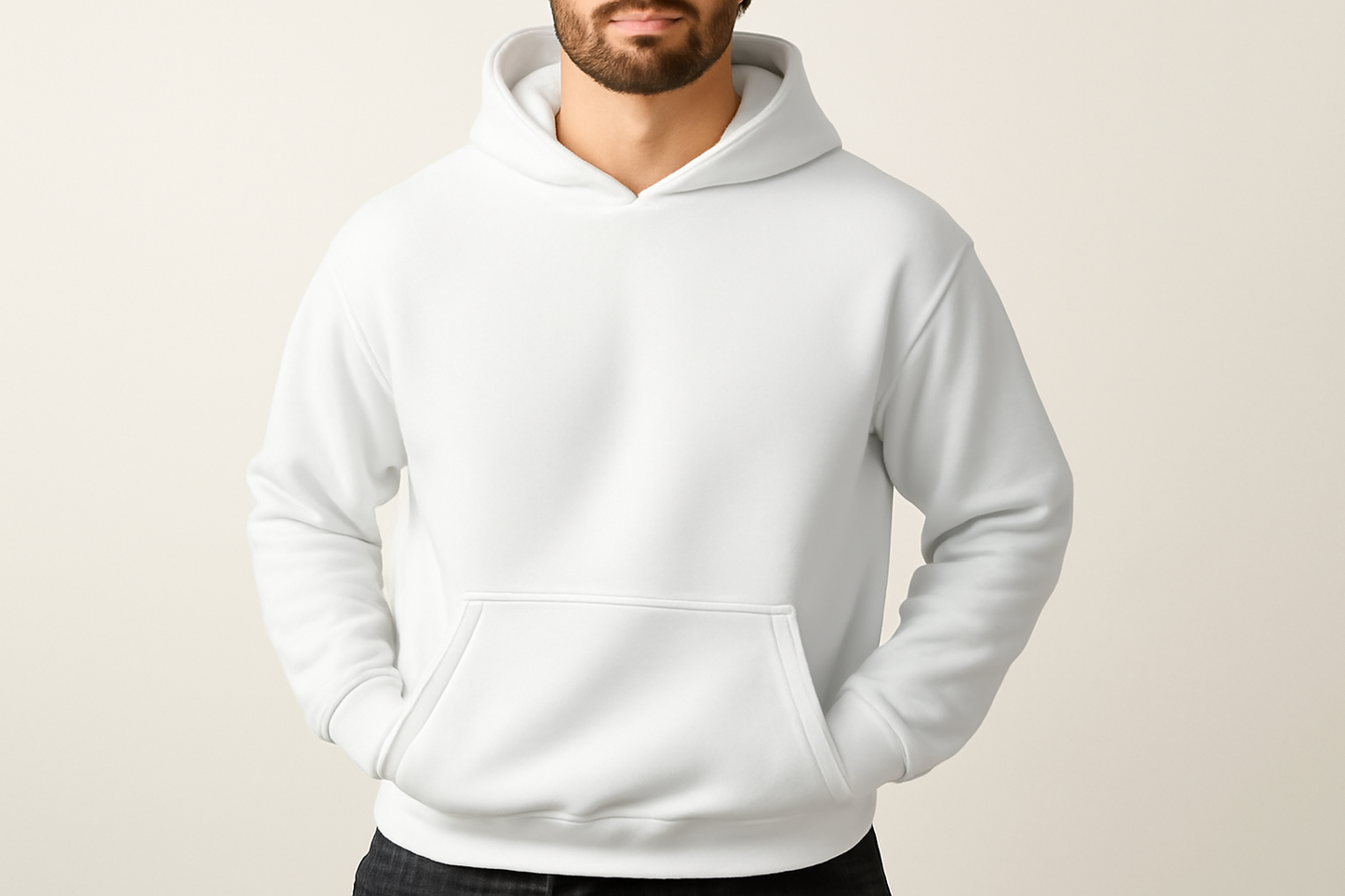 Drop Shoulder Hoodie- White