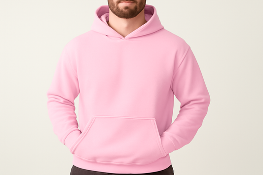 Drop Shoulder Hoodie- Baby Pink