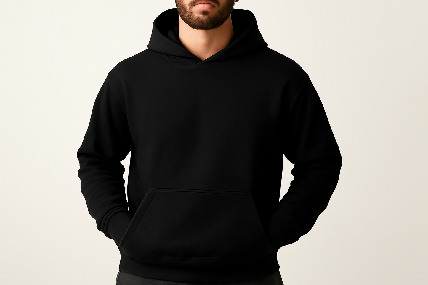 Drop Shoulder Hoodie- Black