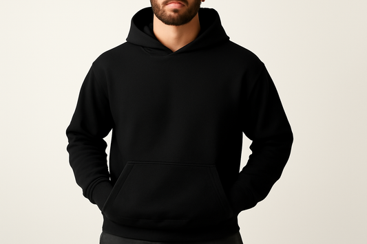 Drop Shoulder Hoodie- Black
