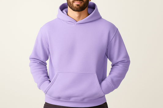 Drop Shoulder Hoodie- Purple