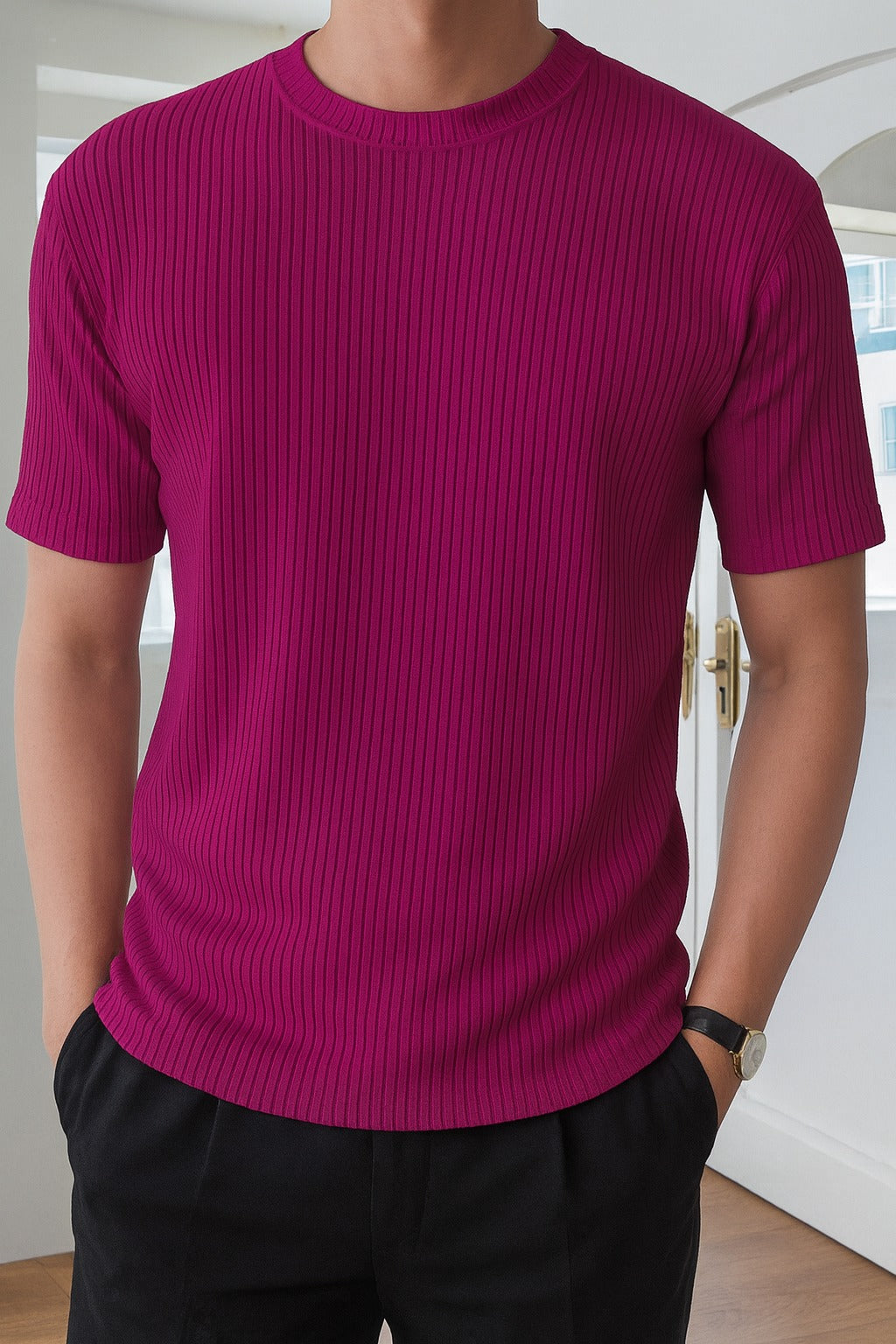 Rib T-Shirt Magenta