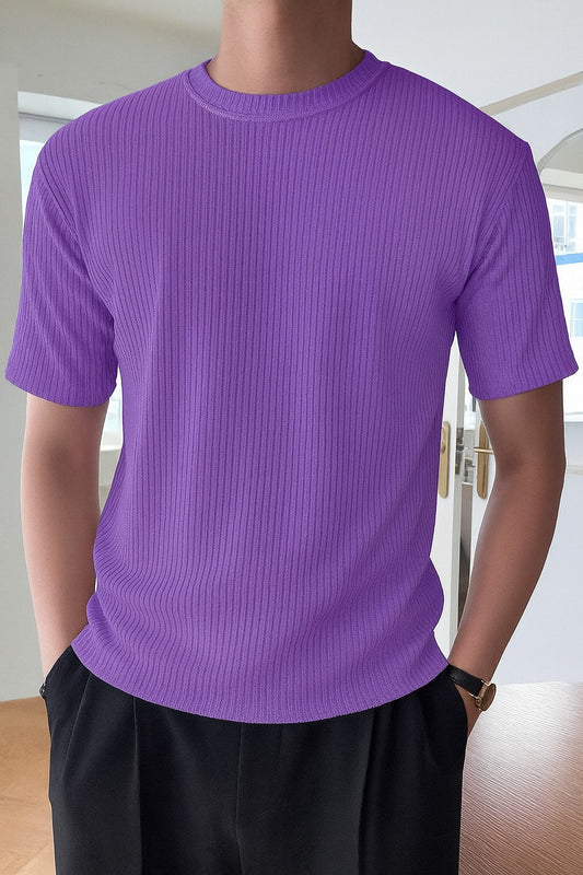 Rib T-Shirt Purple