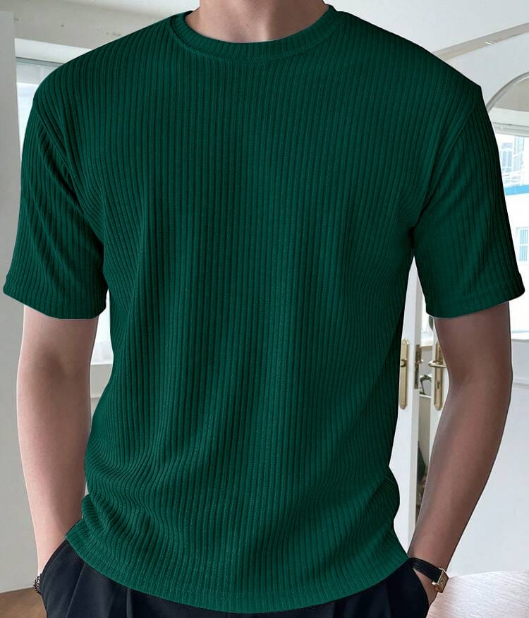 Rib T-Shirt Bottle green