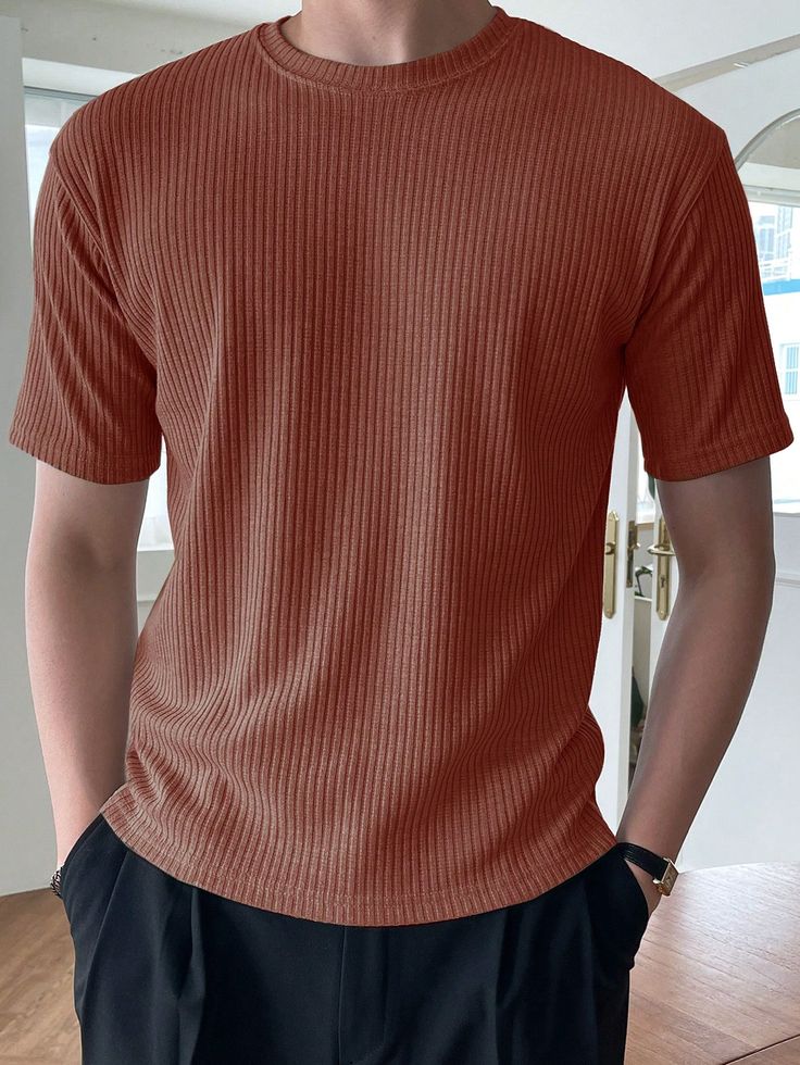 Rib T-Shirt Deep Brown