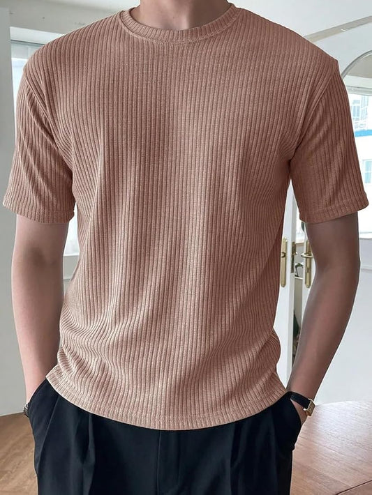 Rib T-Shirt Light brown